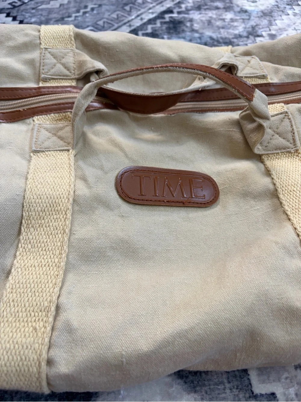 Vintage TIME Canvas Duffel Bag
